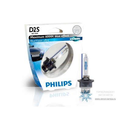 Ксеноновая лампа Philips D2S 85122BVC1 BlueVision Ultra 6000K Original